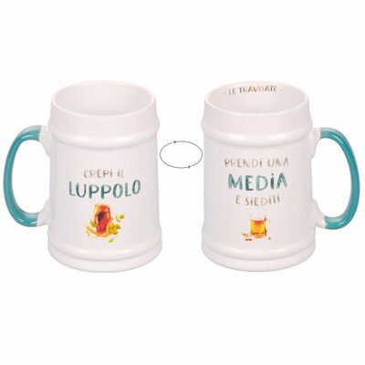 Chope à bière en grès 500 ml, Le Travisate HOPS-MEDIA