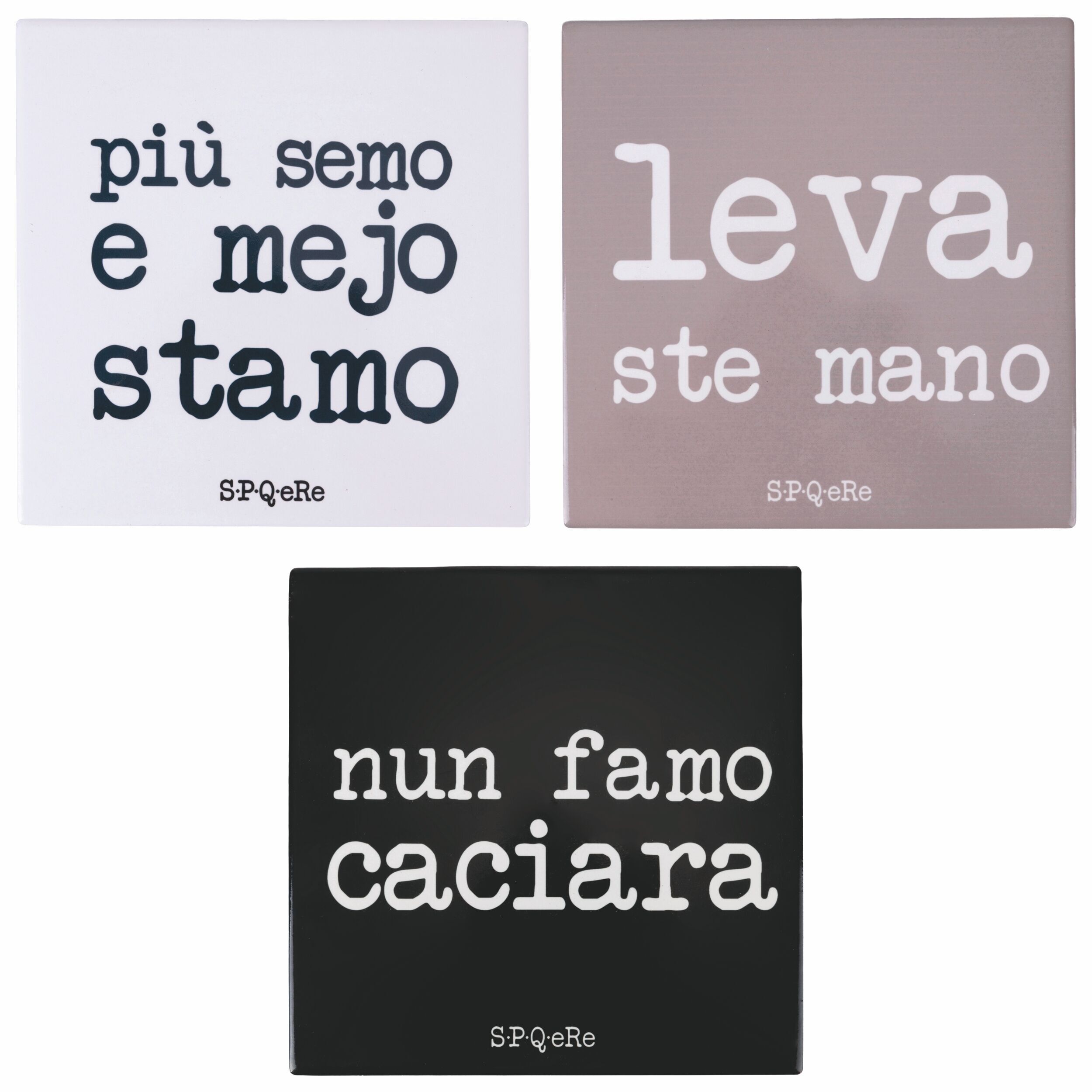 Mattonella decorativa 20x20 cm in ceramica, fondo in sughero, S.P.Q.eRe 3ass