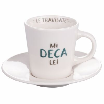 Tasse à café 90 ml avec soucoupe en porcelaine new bone China, Le Travisate DECA