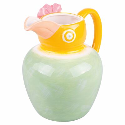Jarra loro 2,2 L en porcelana, pintada a mano, Tuca Tuca AMARILLO/VERDE