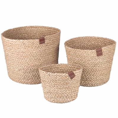 Set 3 ceste in fibra naturale, Natural H.23,5CM