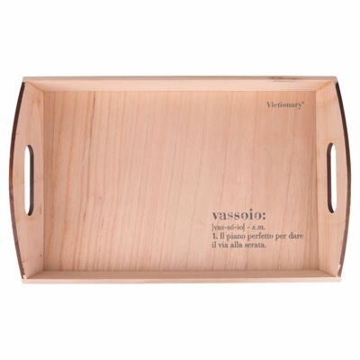 Plateau rectangulaire 45x30 cm en bois de paulownia et contreplaqué de peuplier, Victionary MODÈLE B