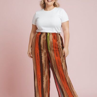 Plus size green printed pants (B98&GREEN)
