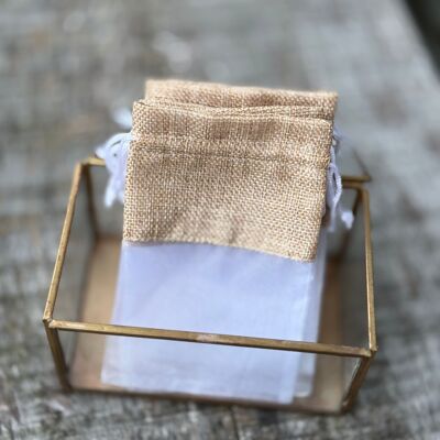 Sac cadeau en jute et organza (10 pièces)