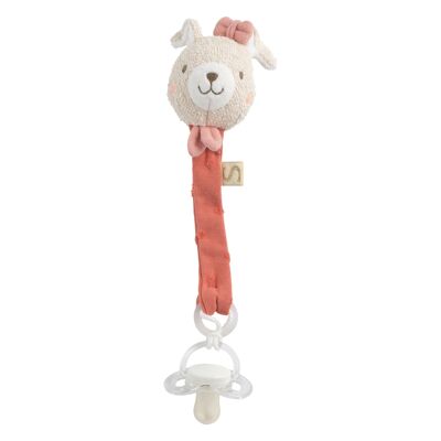 Organic cotton and terry cloth pacifier clip - LITTLE HEART
