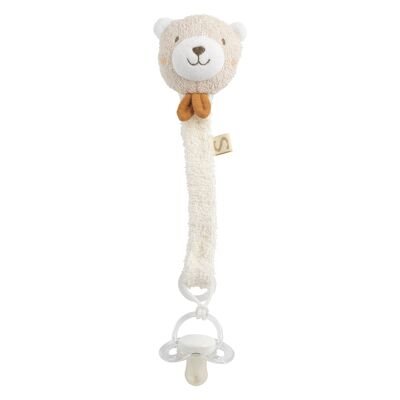 Organic cotton and terry cloth pacifier clip - PETIT SOLEIL