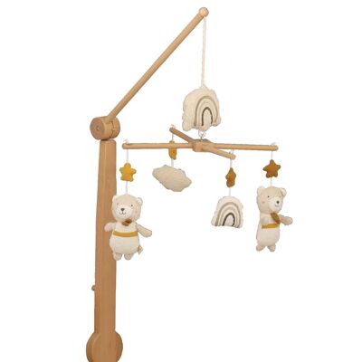 Wooden musical mobile with cotton toys - PETIT SOLEIL