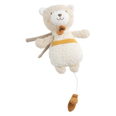 Mini musical plush toy in organic cotton terry - PETIT SOLEIL