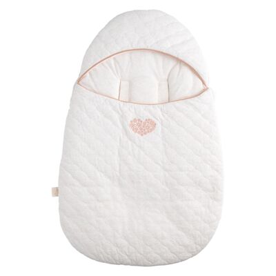 Nid d'ange bébé 5 attaches en coton matelassé - PETIT COEUR