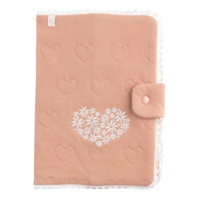 Quilted cotton health record cover - PETIT COEUR