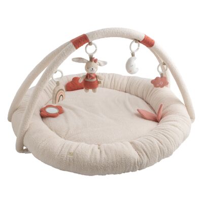 Tapis d'éveil rond en bouclette coton bio - PETIT COEUR