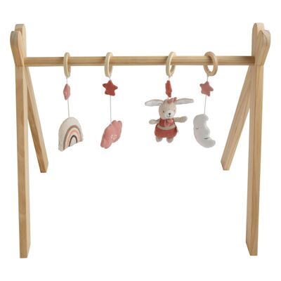 Wooden play arch with 4 toys - PETIT COEUR