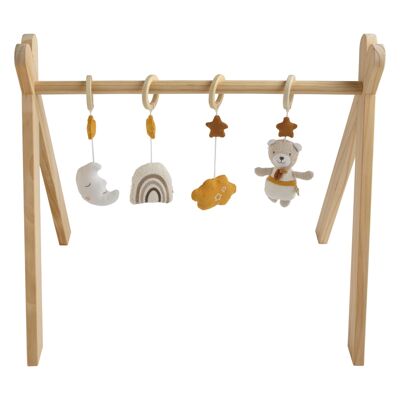 Arco de juegos de madera con 4 juguetes - PETIT SOLEIL