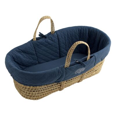 Baby bassinet made of natural fibers with fabric cover - PETIT NUAGE
