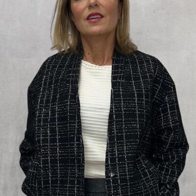 Buttoned knitted jacket, 2 pockets - Made in France Y812AE68
