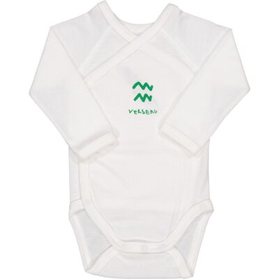 Aquarius long-sleeved baby bodysuit - 6M - organic cotton