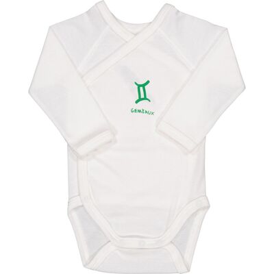Gemini long-sleeved baby bodysuit - 6M - organic cotton
