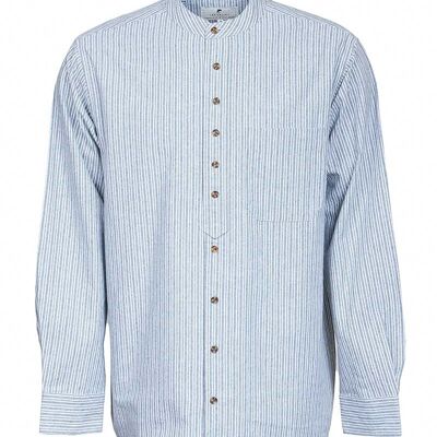 Vintage Cotton Grandfather Shirt – Ivory Pin Stripe (VR2)