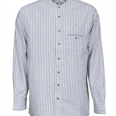 Comfort Cotton Grandfather Shirt – Ecru / White Stripe (FL17)