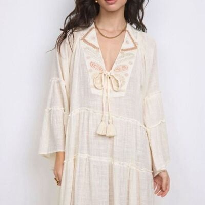 TURIN BEIGE KURZES KLEID