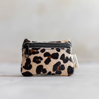 Cowhide wallet with zipper