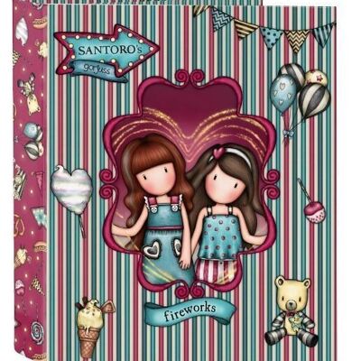 Classeur - Safta - Gorjuss Fairground Fireworks - 4 anneaux - 27x33 cm - Multicolore