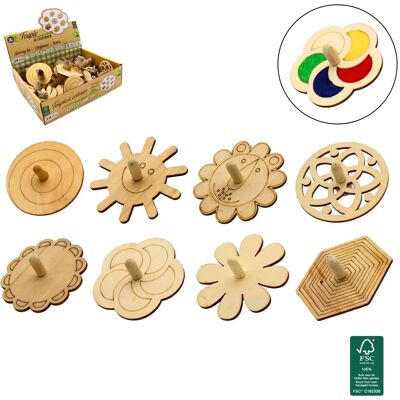 TOUPIE A COLORIER EN BOIS 7CM