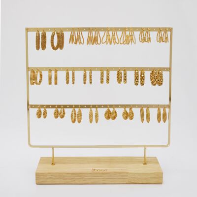 display of gold hoop earrings Stainless steel