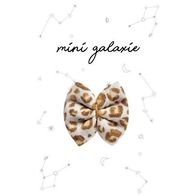 Barrette enfant mini nœud tissu gaze coton léopard GRAOU 🐯