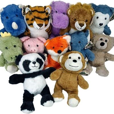 PELUCHES ANIMAUX 12 ASSORTIS 28CM