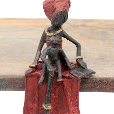 Bronzo seduto 15 cm rosso n°5