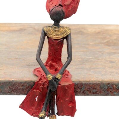 Bronze assis 15 cm rouge n°2