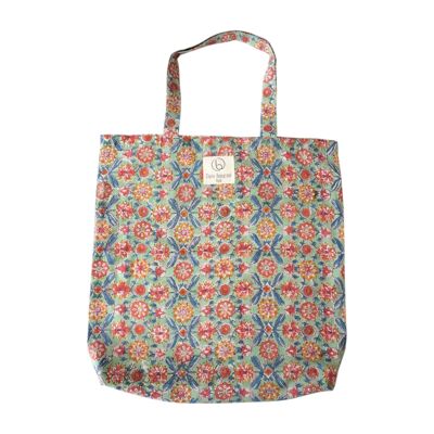 Tote bag en coton imprimé fleuri N°101