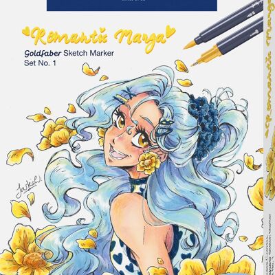 Faber-Castell Goldfaber Sketch Marker Pens, Manga Collection Set 1, Alcohol-Based Markers Dual Nibs, Water Resistant Ink, Smudge Proof, Drawing, Sketching, Manga, Colouring Pens, Art Set Supplies