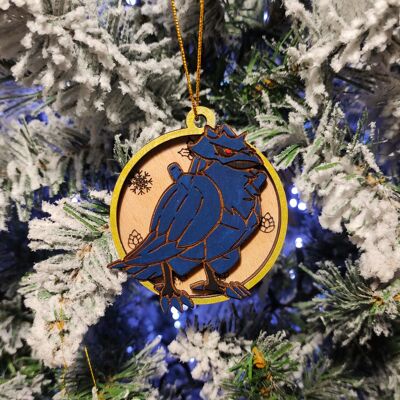 Wooden Colorful Pokémon Christmas Ornaments - Corviknight
