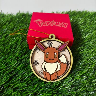 Wooden Colorful Pokémon Christmas Ornaments - Eevee