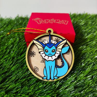 Wooden Colorful Pokémon Christmas Ornaments - Vaporeon
