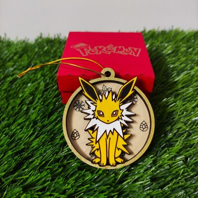 Wooden Colorful Pokémon Christmas Ornaments - Jolteon
