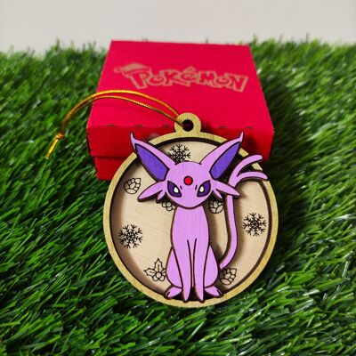 Wooden Colorful Pokémon Christmas Ornaments - Espeon