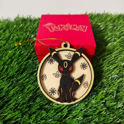 Wooden Colorful Pokémon Christmas Ornaments - Umbreon