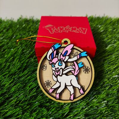 Wooden Colorful Pokémon Christmas Ornaments - Sylveon