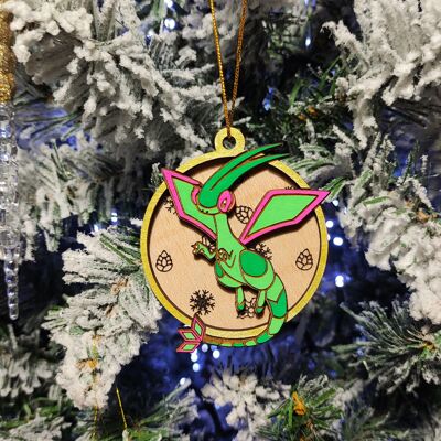 Wooden Colorful Pokémon Christmas Ornaments - Flygon