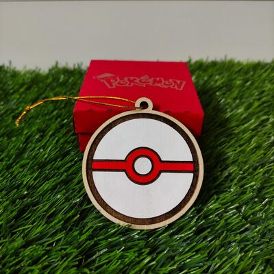 Wooden Colorful Pokémon Christmas Ornaments - Premier Ball