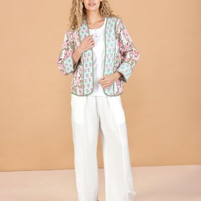 Wild Rose Reversible Quilted Cotton Jacket