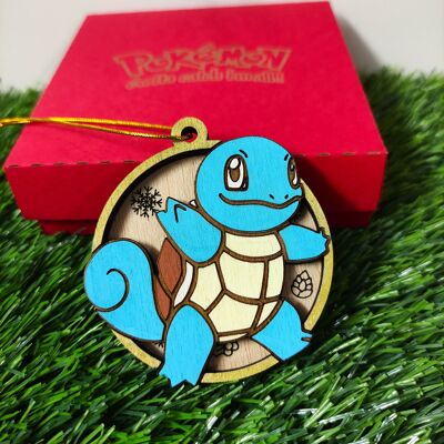 Wooden Colorful Pokémon Christmas Ornaments - Squirtle