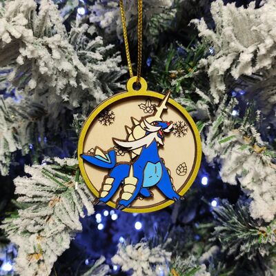 Wooden Colorful Pokémon Christmas Ornaments - Samurott