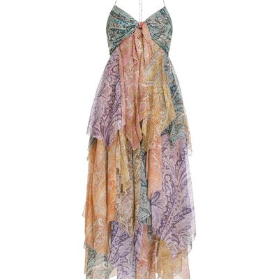 Robe Midi sans manches multicolore