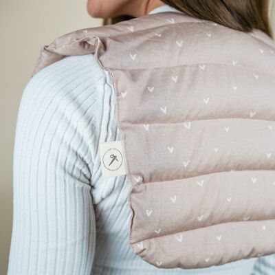 Neck heat pad filled with spelt grains - Heart Pink