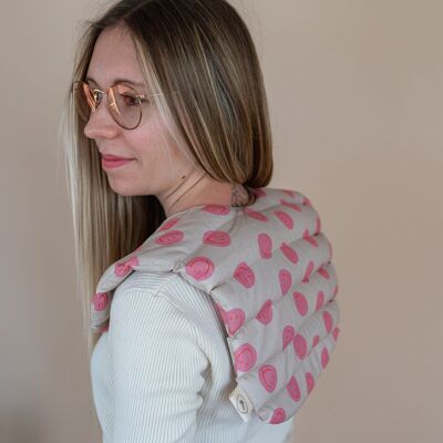 Shoulder & neck pillow with spelt - Smiley Pink