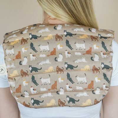Neck pillow filled with organic spelt - Cats